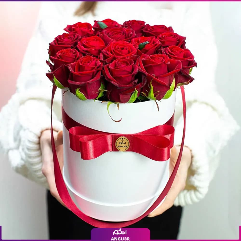 باکس گل رز 15 شاخه