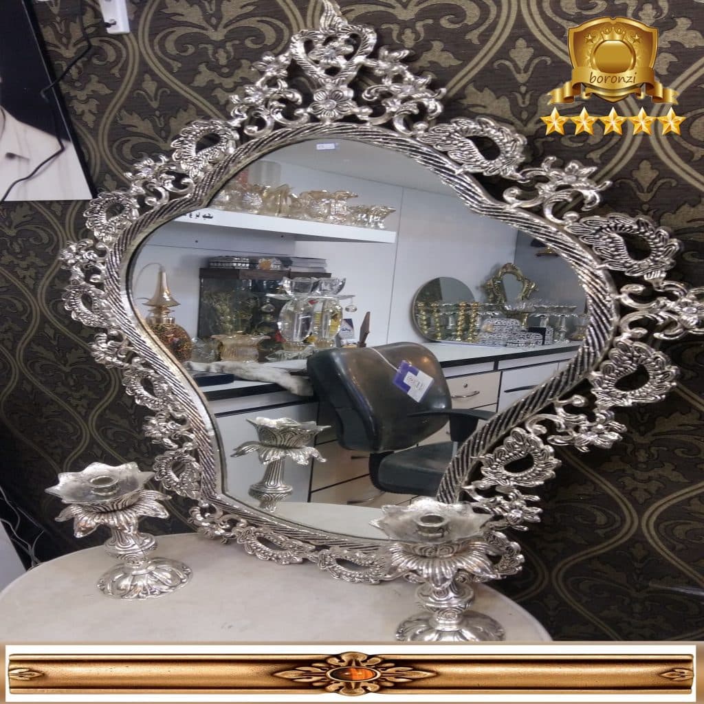 آینه کنسول محرابی نقره ای کوچک