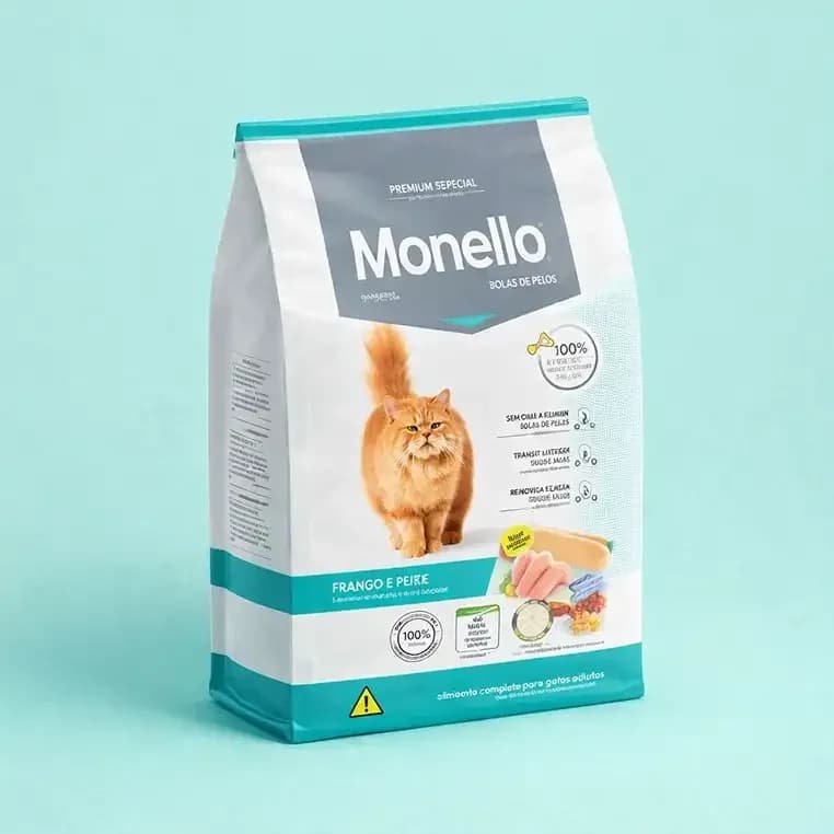 غذای گربه مونلو هربال | غذای خشک گربه مونلو گلوله مویی (Monello Hairball)