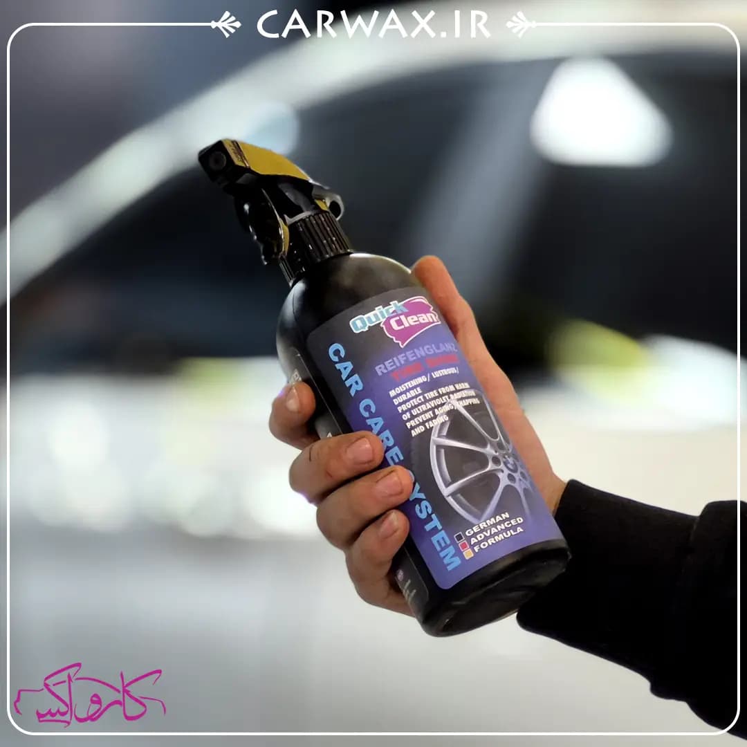 اسپری واکس و براق کننده لاستیک کوئیک کلین Quick Clean Tire Car Shine 500ml — تصویر ۲