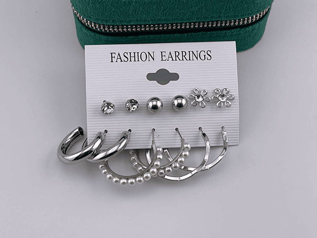 پک گوشواره حلقه ای و میخی — تصویر ۴