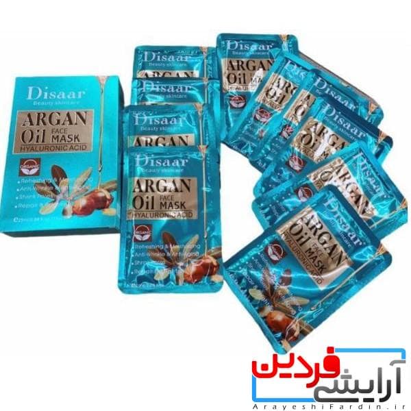 ماسک ورقه ای روغن آرگان هیالورونیک اسیدDisaar (پک 10 تایی)