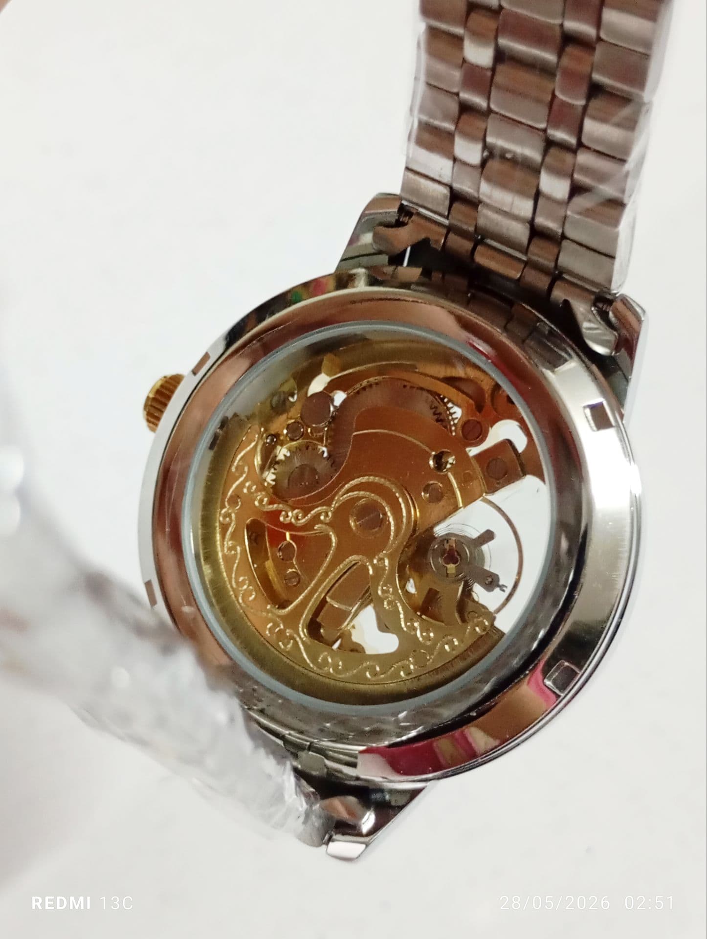ساعت مردانه رولکس اتومات پشت شیشه ای رنگ ثابت دارای قفل ضامن دار کیفیت عالی کد 1920471 — تصویر ۲