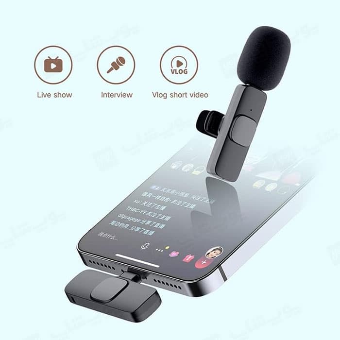 میکروفن یقه ای تکی لایتنینگ مدل K9 (مخصوص گوشی های آیفون) — تصویر ۲