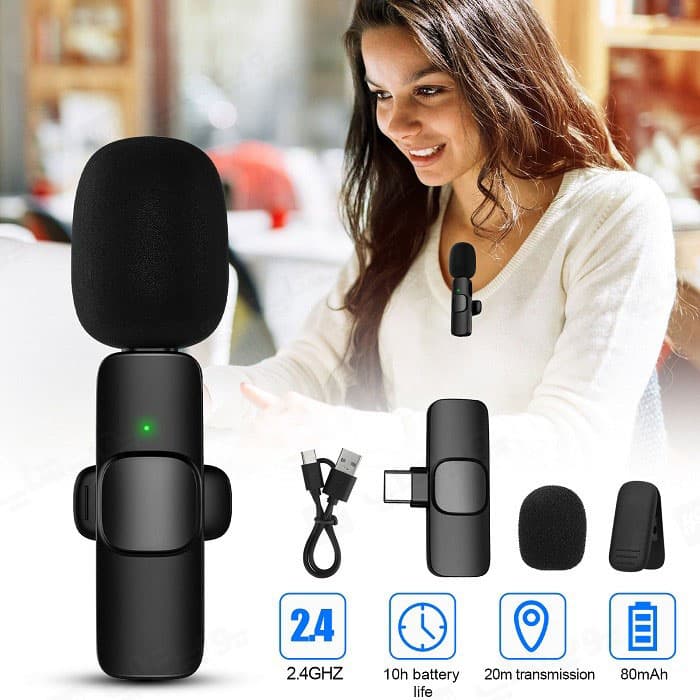میکروفن یقه ای تکی لایتنینگ مدل K9 (مخصوص گوشی های آیفون) — تصویر ۵