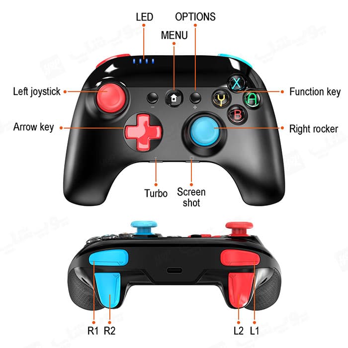 دسته بازی بی سیم کامپیوتر بیکسلنت مدل wirless pro game controller — تصویر ۷