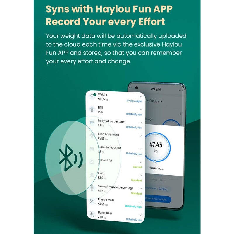 ترازو هوشمند هایلو مدل HAYLOU CM01 SMART BODY FAT SCALE — تصویر ۴