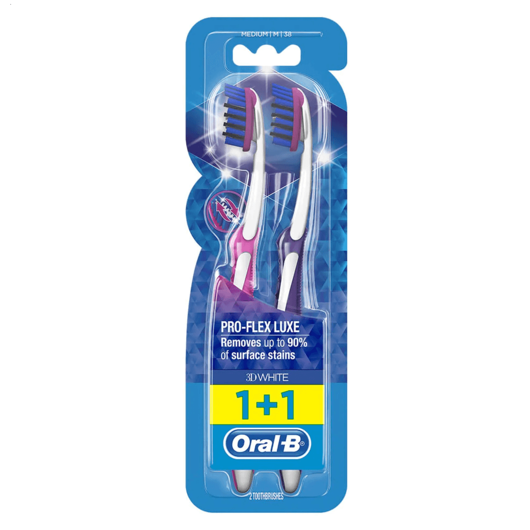 مسواک دوقلو اورال بی Pro Flex Luxe برس متوسط بسته 12 عددی — تصویر ۲