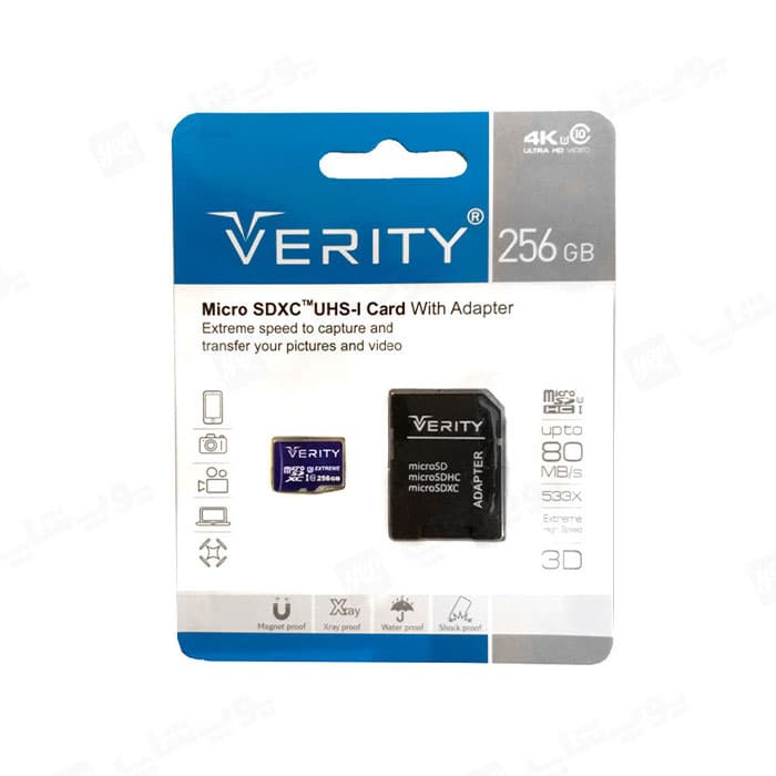کارت حافظه میکرو SD وریتی مدل 533X ظرفیت 256 گیگابایت با رم ریدر — تصویر ۲