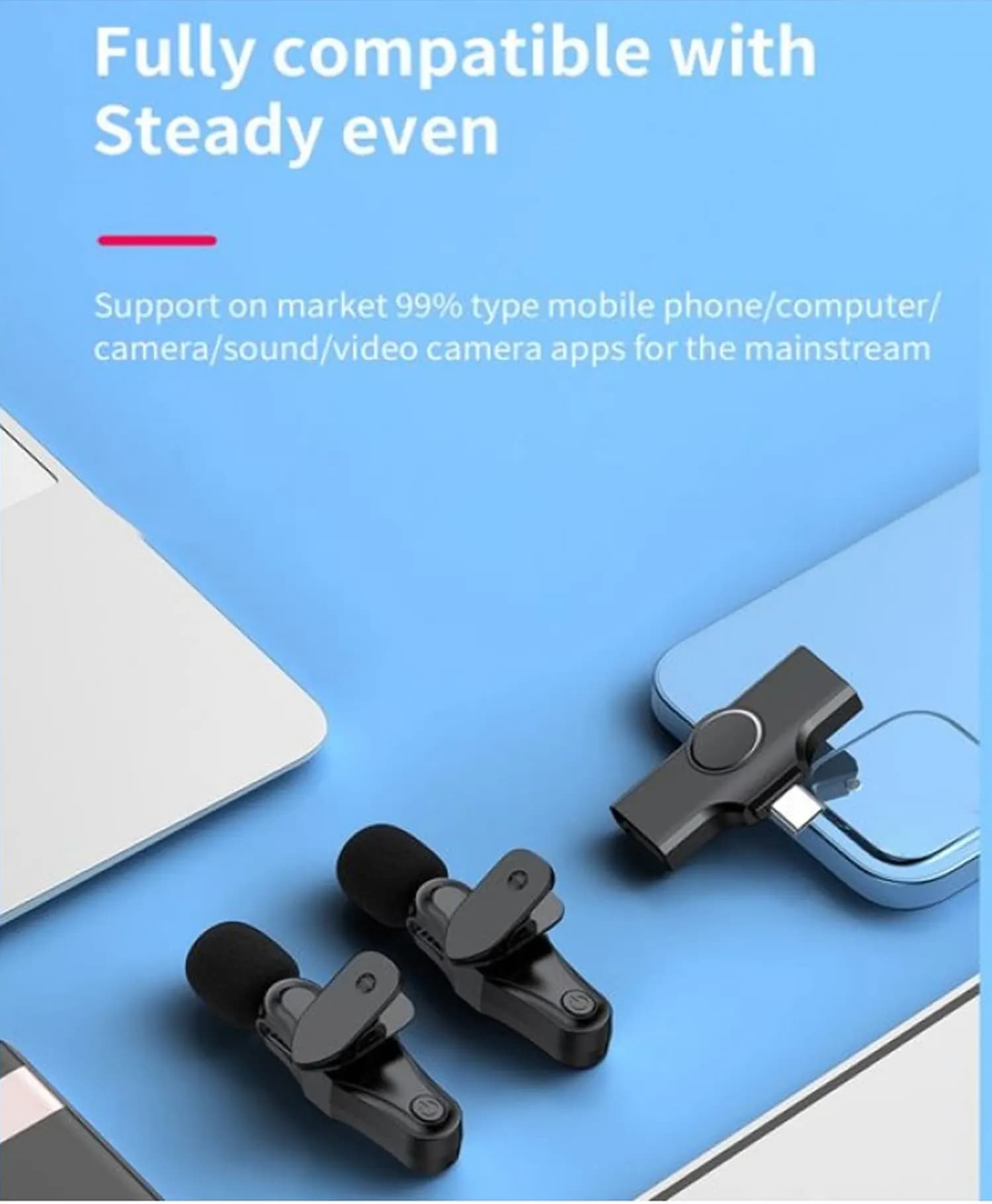 میکروفون بی سیم Type-C مدل K21 — تصویر ۴