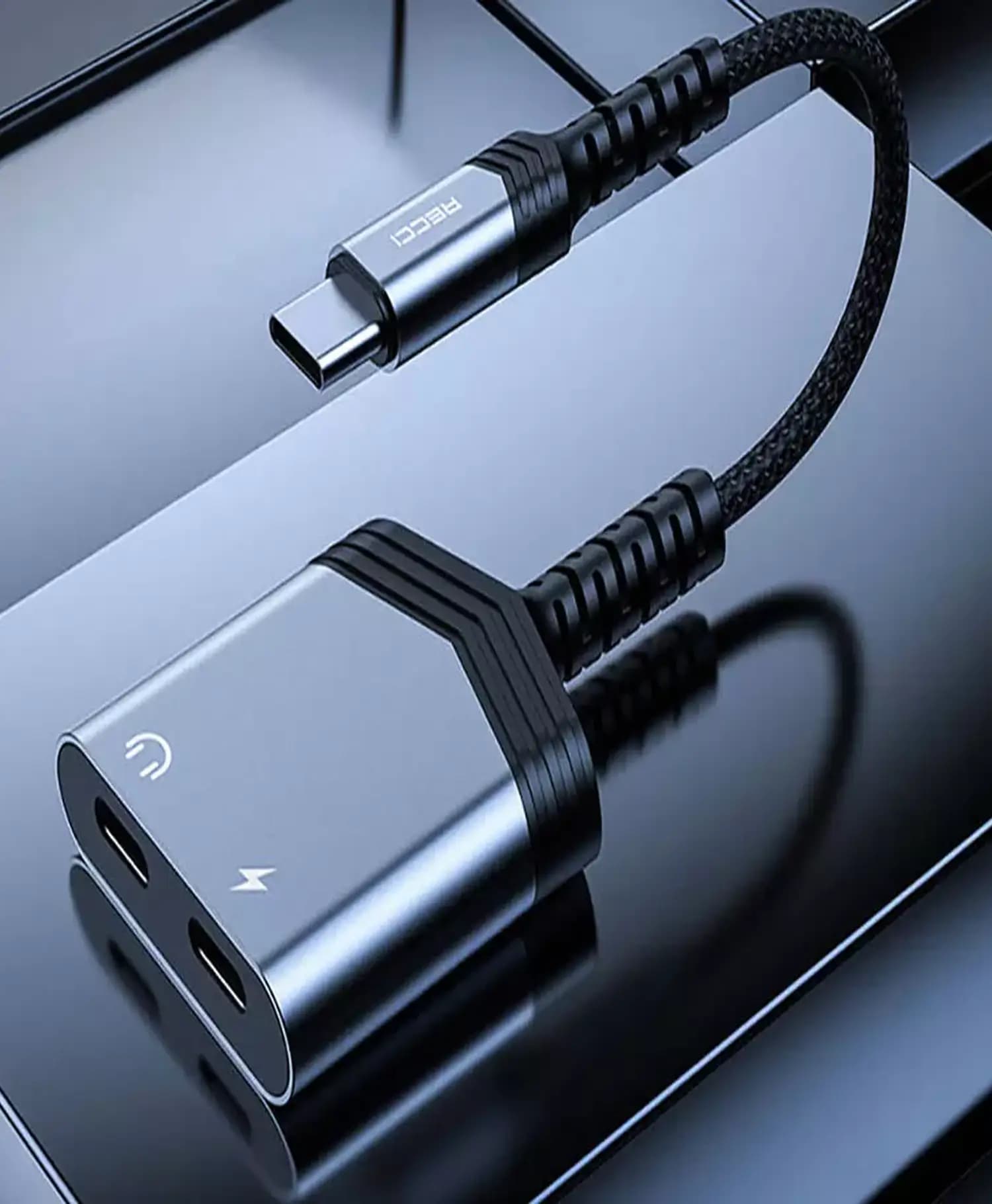 مبدل 1 به 2 Type-C رسی 60W مدل RDS-A20 — تصویر ۲
