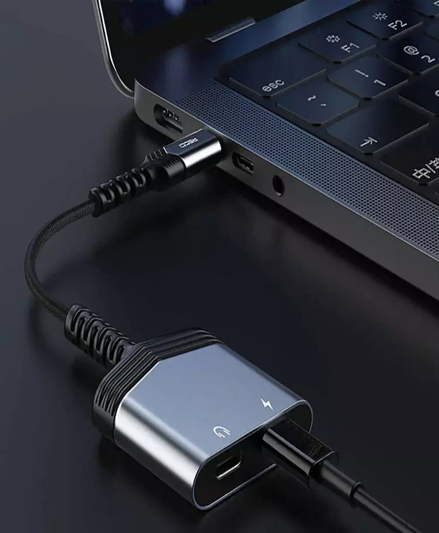 مبدل 1 به 2 Type-C رسی 60W مدل RDS-A20 — تصویر ۳