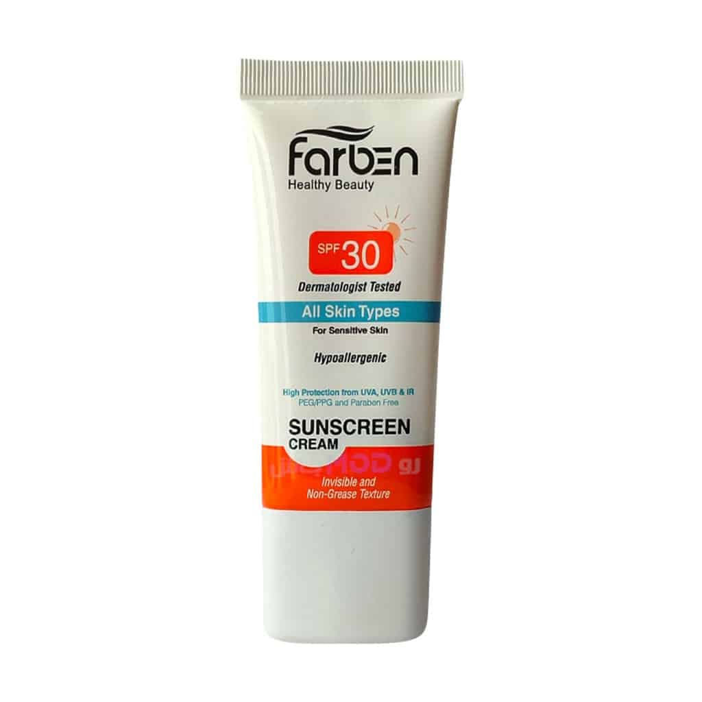 کرم ضد آفتاب SPF30 پوست حساس فاربن 50 میلی لیتر — تصویر ۲