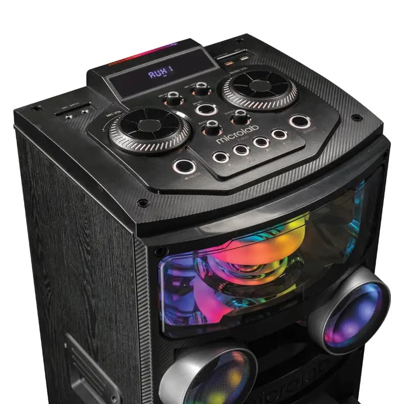 پخشکننده خانگی میکرولب مدل DJ_V400 3D UFO LIGHT مجموعه دو عددی — تصویر ۳