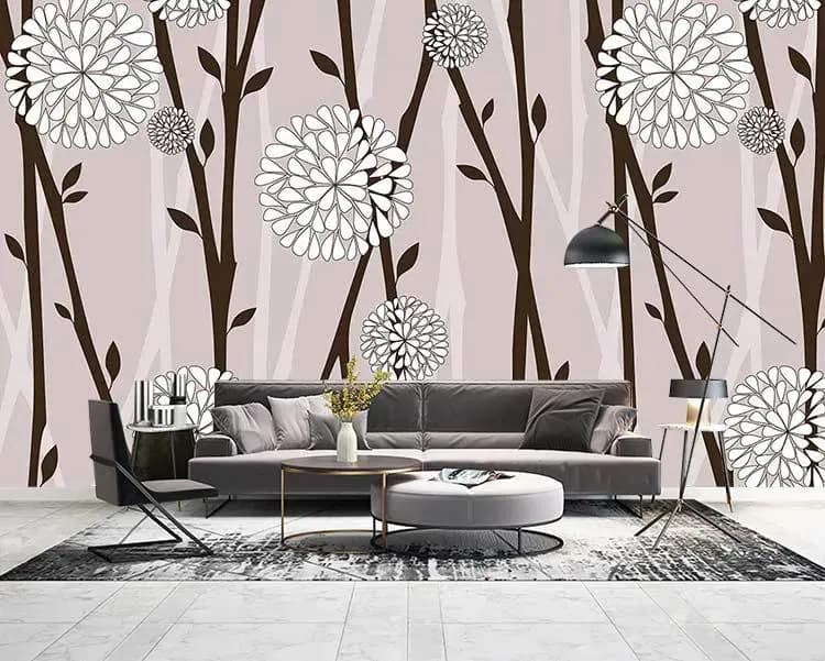 کاغذ دیواری ساده طرح شاخه ها