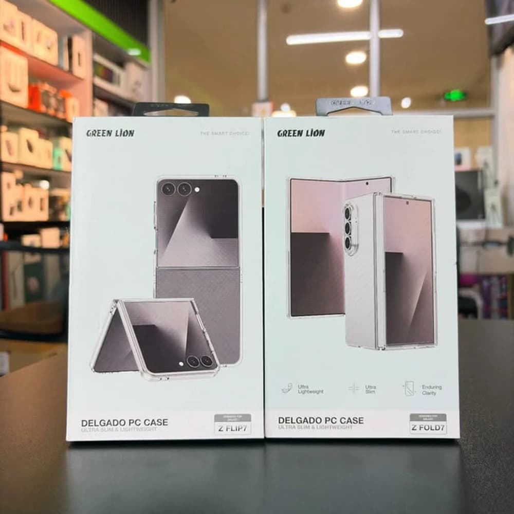 قاب Delgado تمام شفاف Samsung Galaxy Z Flip 7 مارک Green Lion — تصویر ۴