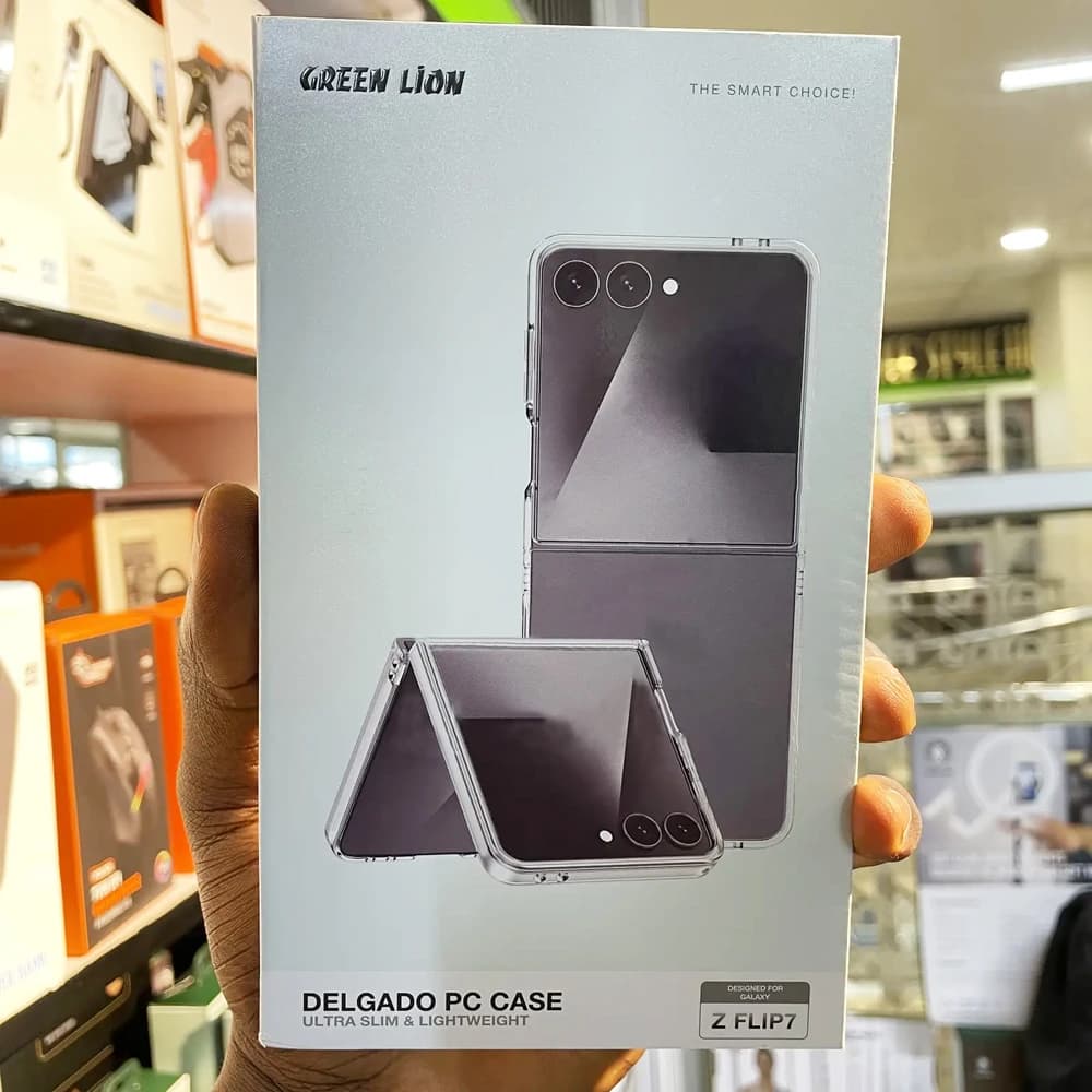 قاب Delgado تمام شفاف Samsung Galaxy Z Flip 7 مارک Green Lion — تصویر ۳