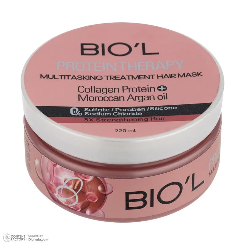 ماسک تقویت کننده و نرم کننده مو بیول مدل Moroccan Argan Oil مناسب برای انواع مو حجم 220 میلیلیتر، ترمیم کننده و مؤثر در برطرف کردن وز مو — تصویر ۳