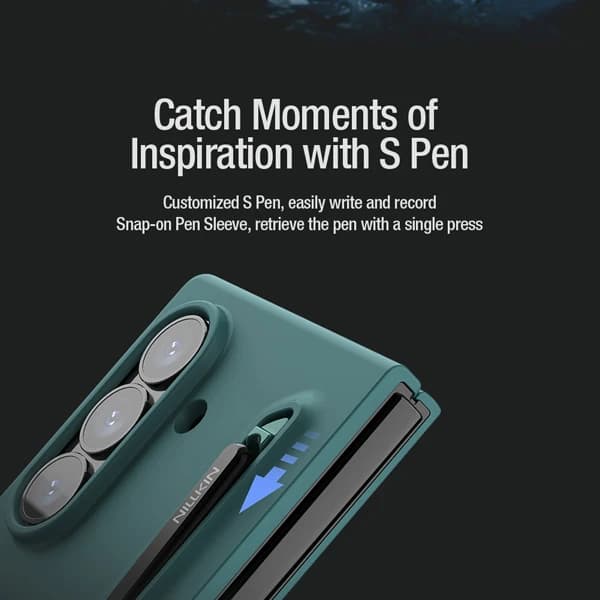 قاب سیلیکونی با قلم هوشمند Samsung Galaxy Z Fold 7 مارک نیلکین مدل Flex Pure Fold — تصویر ۳