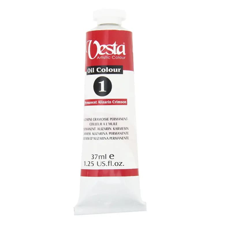 رنگ روغن وستا مدل Permanent Alizarin Crimson 1 حجم 37 میلی لیتر