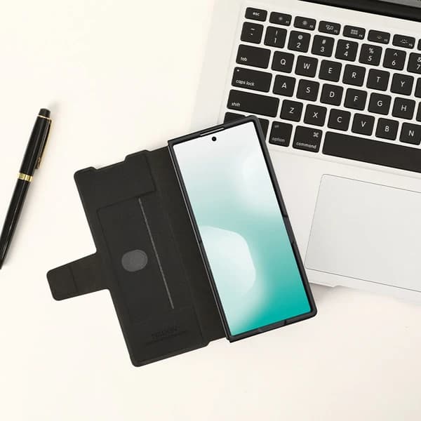 فلیپ کاور چرمی Samsung Galaxy Z Fold 7 مارک نیلکین مدل Aoge Leather Case — تصویر ۵
