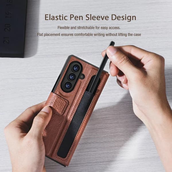 فلیپ کاور چرمی Samsung Galaxy Z Fold 7 مارک نیلکین مدل Aoge Leather Case — تصویر ۷