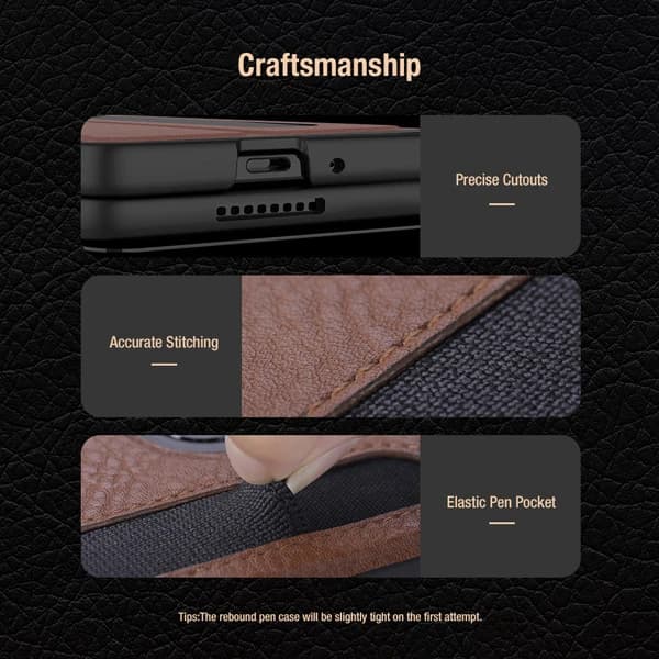 فلیپ کاور چرمی Samsung Galaxy Z Fold 7 مارک نیلکین مدل Aoge Leather Case — تصویر ۸