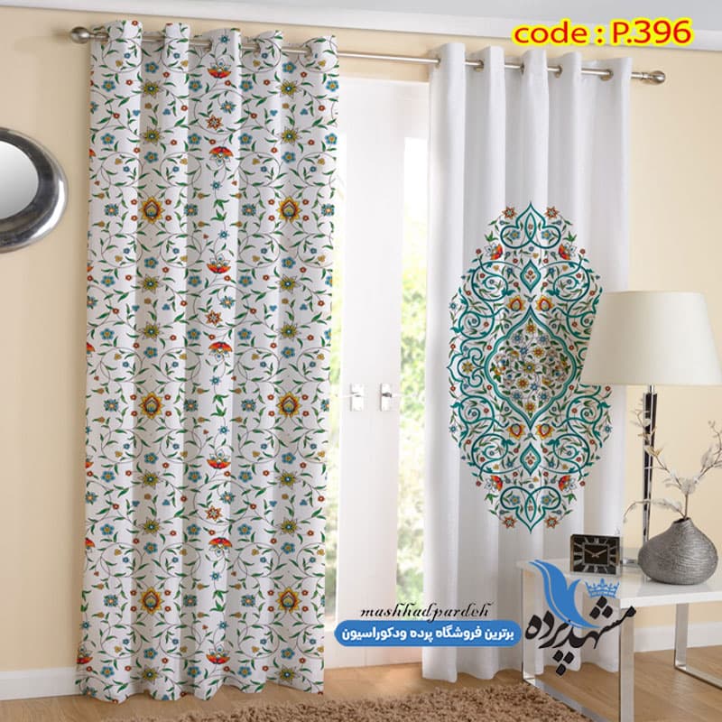 پرده پانچ اسلیمی طرح شاخه و برگ کد P396