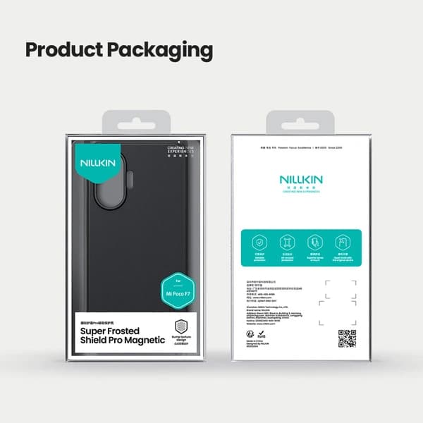 قاب ضد ضربه مگنتی Xiaomi Poco F7 مارک نیلکین مدل Super Frosted Shield Pro Magnetic — تصویر ۲