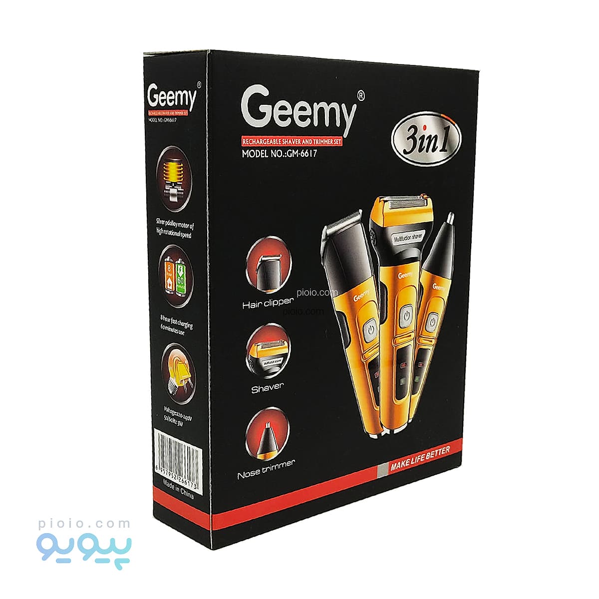 ماشین اصلاح سه کاره Geemy مدل GM-6617 — تصویر ۲