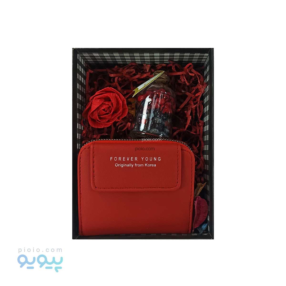 پک کادو ولنتاین کیف پول زنانه قرمز forever young — تصویر ۳