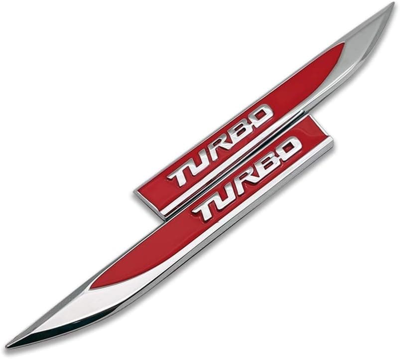 آرم فلزی بغل گلگیر چپ و راست نوشته torbo – قرمز — تصویر ۲