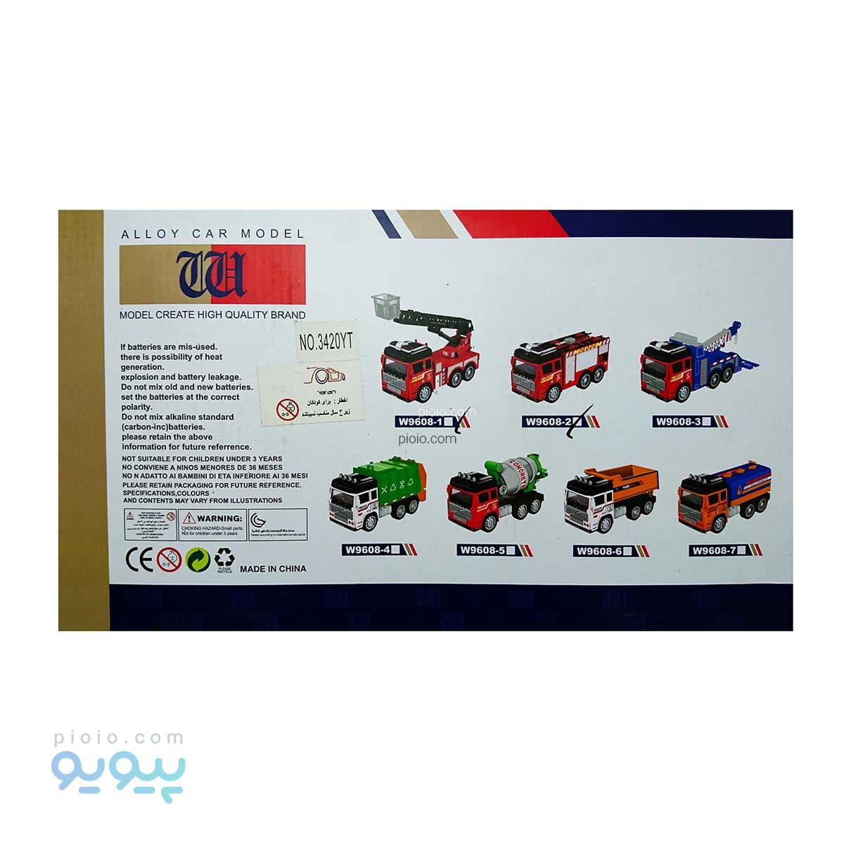 ماشین فلزی آتش نشانی آیتم W9608 عمده و کارتنی — تصویر ۳