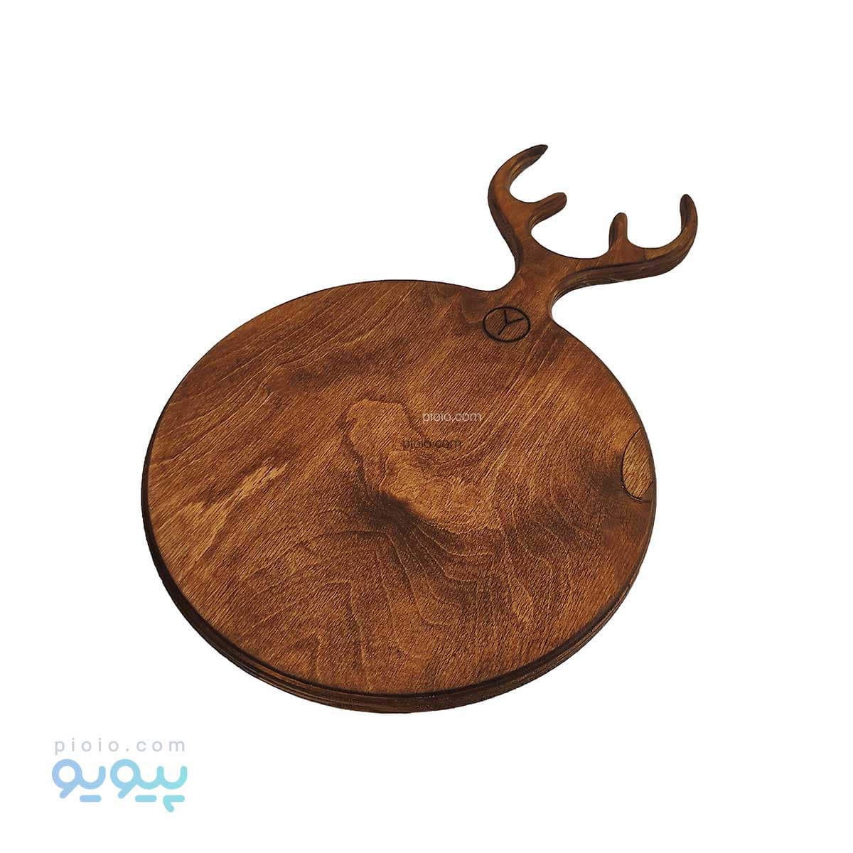 تخته سرو چوبی طرح گوزن دایره آیتم 4118 — تصویر ۲