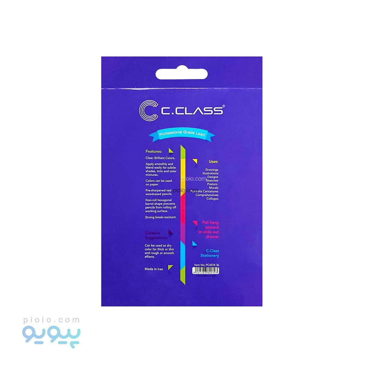 مداد رنگی36 رنگ برند c.class جعبه مقوایی — تصویر ۲