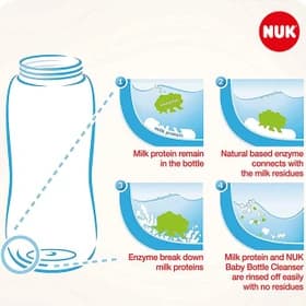 محلول ضدعفونی و استریل شیشه 500 گرمی ناک nuk — تصویر ۲