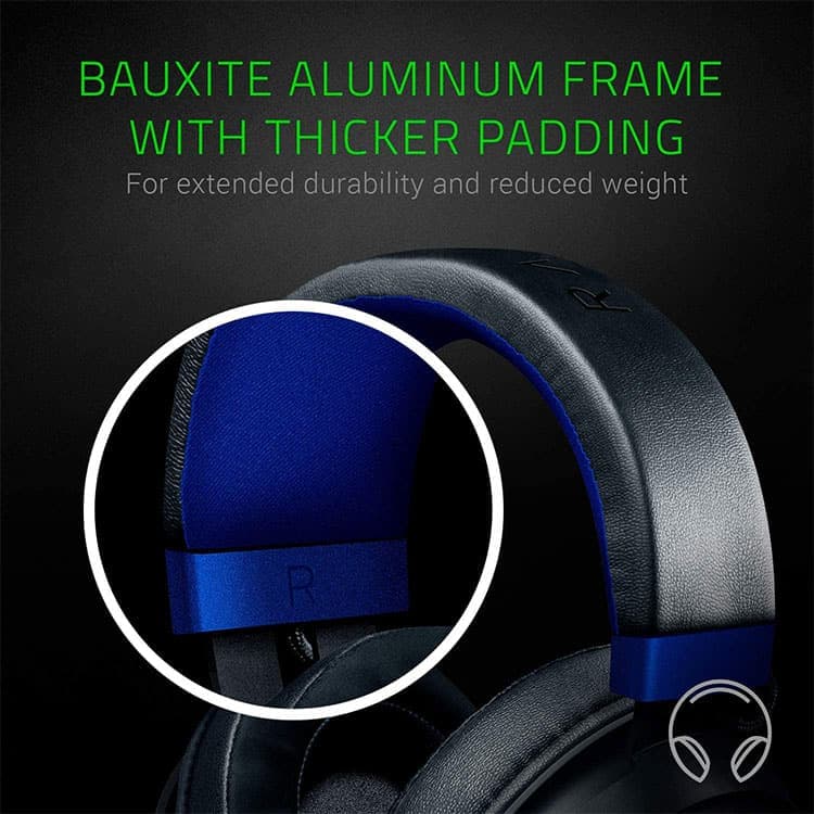 هدست با‌ سیم Razer Kraken – مشکی/آبی — تصویر ۶
