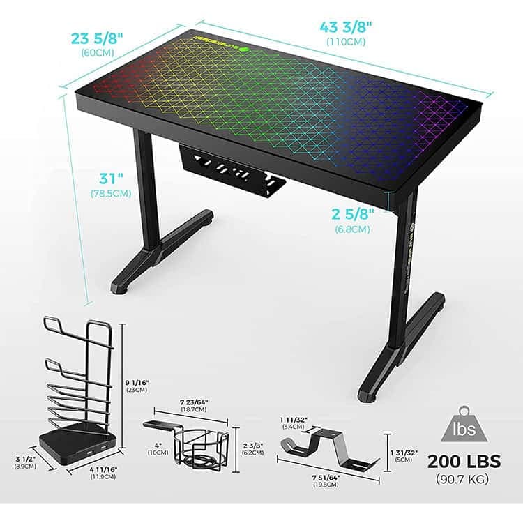 میز گیمینگ Eureka Ergonomic مدل GTG-I43 – مشکی — تصویر ۳