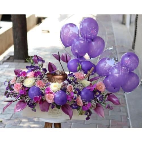 ارسال دسته گل برای هدیه تولد یک سالگی نوزاد سه قلوها 4872