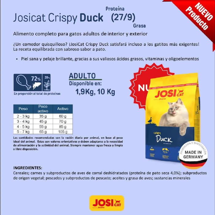 غذای خشک گربه بالغ جوسی کت طعم اردک وزن 10 کیلوگرم Josicat Duck — تصویر ۶