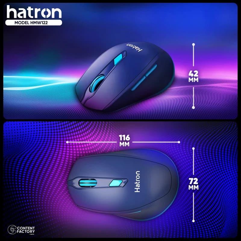 موس بی سیم قرمز HATRON HMW-122SL — تصویر ۵