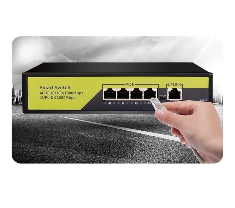 سوییچ 4 پورت PoE و 1 پورت Uplink برای اتصال روتر و NVR مدل 04G10GB — تصویر ۴
