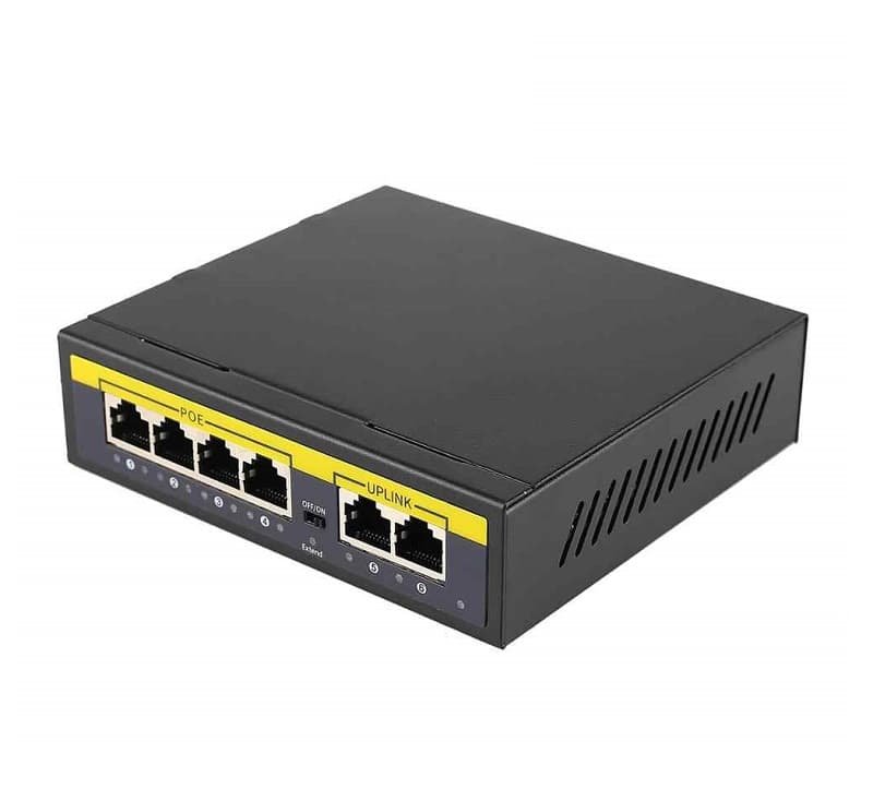 سوییچ 4 پورت PoE و 2 پورت Uplink برای اتصال روتر و NVR مدل 1000B — تصویر ۳