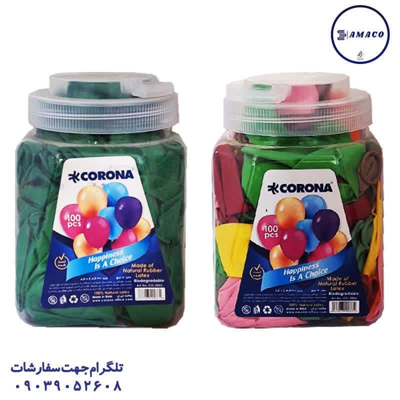 کرونا – تولد – بادکنک لاتکس تکرنگ 100 عددی دبه ای