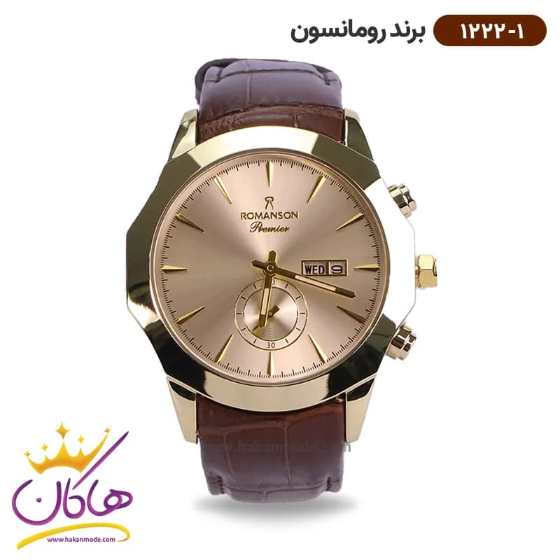 ساعت رومانسون مردانه بند چرمی 1222/1