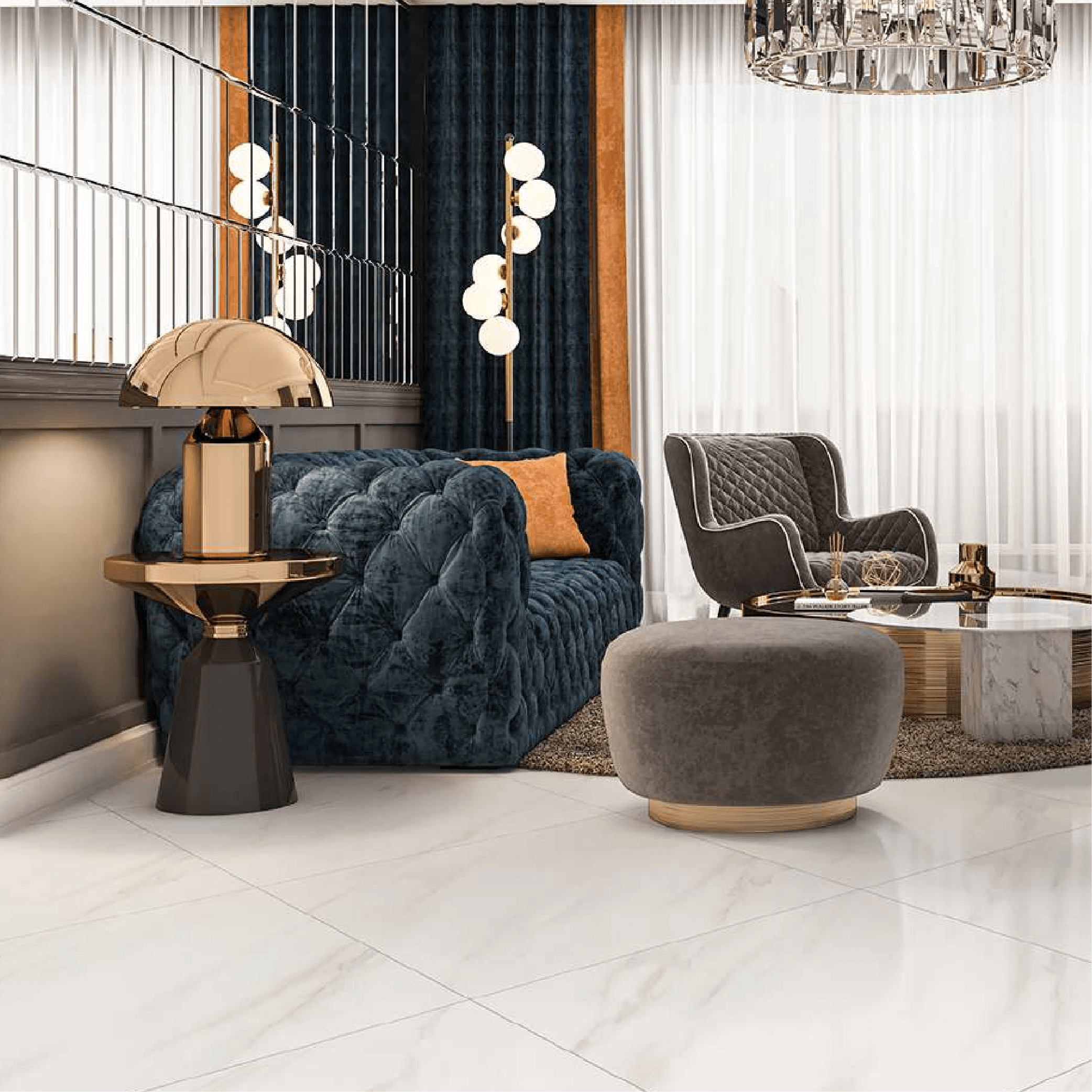سرامیک 80*80 کالیفرنیا طوسی صبا — تصویر ۲