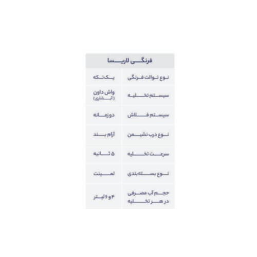 توالت فرنگی بیده دار تیپ a پلاس رسی مدل لاریسا — تصویر ۴