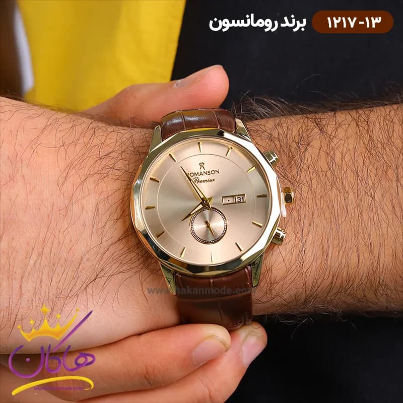 ساعت رومانسون مردانه بند چرمی 1217/13 — تصویر ۲