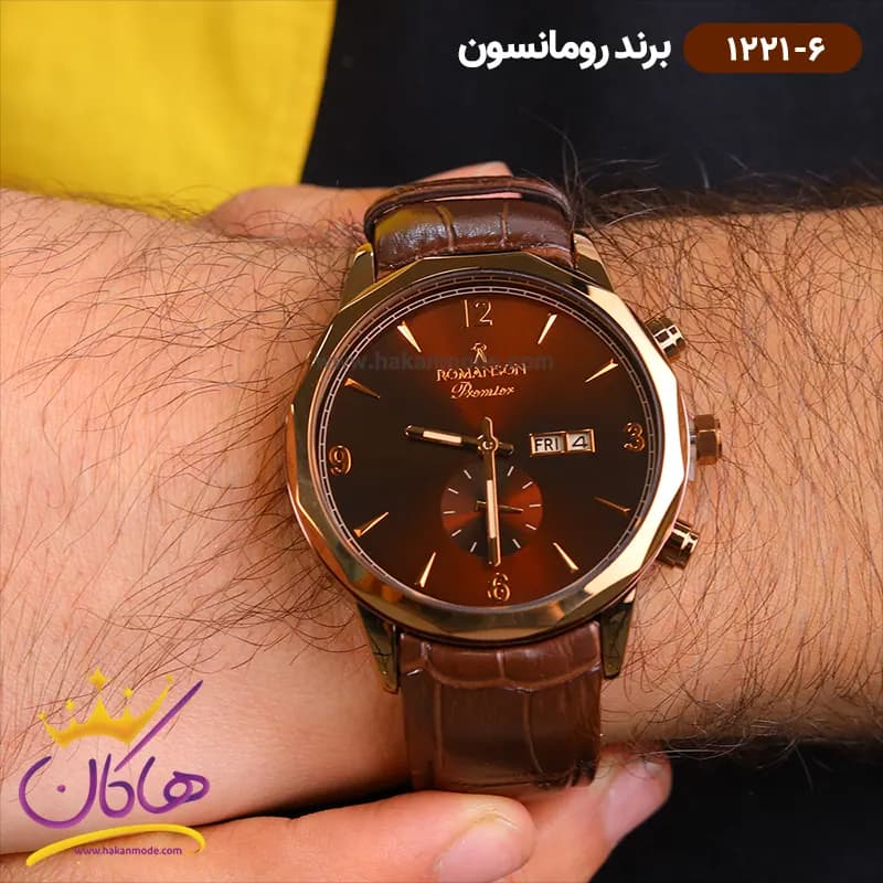 ساعت رومانسون مردانه بند چرمی 1221/6 — تصویر ۲