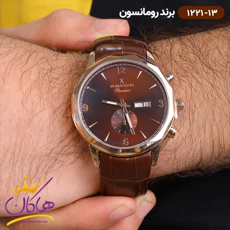 ساعت رومانسون مردانه بند چرمی 1221/13 — تصویر ۲